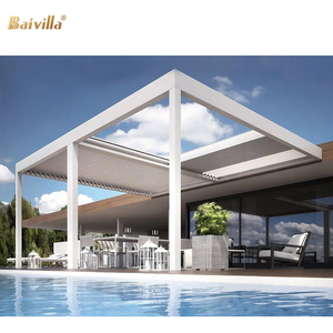 Pérgola Bioclimática Motorizada de Aluminio Resistente con Luces LED y Pantalla Enrollable, <span class=keywords><strong>Precio</strong></span> de Fábrica - Product Image 3