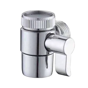 Robinet déviateur manuel 3 voies, adaptateur de valve, accessoire en alliage de zinc argenté, vanne à boisseau sphérique, pièce de filtre à eau, <span class=keywords><strong>port</strong></span> d'entrée/sortie 1/4 po - Product Image 1