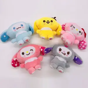 Mix Wholesale 4'' Best Selling Purse Accessories Bag Pendants Cheap Small Cartoon Soft Toys Plush Key Chains