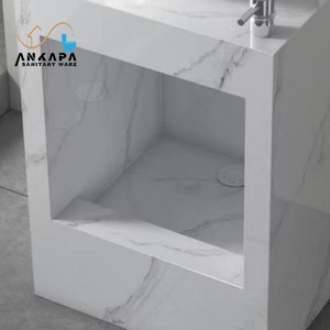 Nuevo diseño de losa de roca, lavabo de mano y <span class=keywords><strong>pie</strong></span>, diseño de lavabo de columna tridimensional <span class=keywords><strong>con</strong></span> grifo de lavado de pies, Wudubasin - Product Image 4