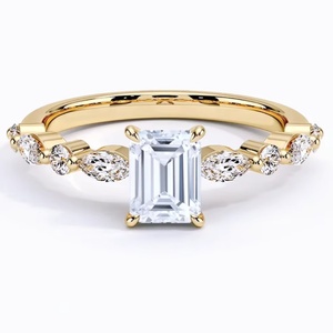Luxury Art <b>Emerald</b> Cut Diamond Engagement <b>Ring</b> IGI Certified 18k Solid Gold Fine Jewelry Daily Use for Women - Product Image 1