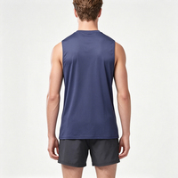 Débardeur d'entraînement décontracté bleu pour homme, personnalisable et recyclable, 90% polyester 10% élasthanne, séchage rapide, style imprimé, grandes tailles pour la musculation