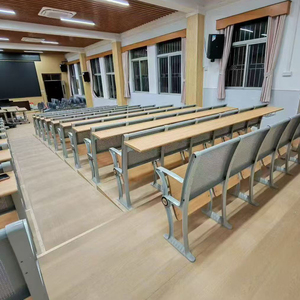 Le fabricant produit des coussins de siège de marchepied en alliage d'aluminium à dos d'acier sièges de salle de classe universitaire bureaux et chaises connectés - Product Image 2