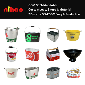 ถังน้ำแข็งโลหะชุบสังกะสีเกรดอาหาร NIHAO ขนาดใหญ่ 5 ลิตร สำหรับแชมเปญและเบียร์ พกพาสะดวกสำหรับตั้งแคมป์ปิกนิกกลางแจ้ง - Product Image 3