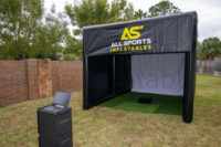Tente de simulateur de golf gonflable portable, durable, imperméable en PVC pour l'extérieur, taille personnalisable pour l'entraînement et la publicité