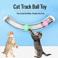 Jouets interactifs pour chat NOVIPET Track Ball, jouet tournant pour chaton, chasse et poursuite, planche à gratter, jouet pour chat avec ruban adhésif