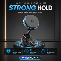 25W Vacuum Suction Wireless Car Phone Mount 360 °   Dudukan Dashboard Putar untuk IOS Android