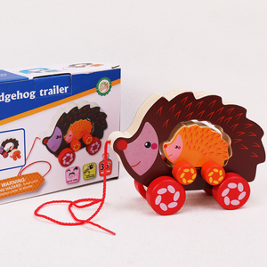 Cartoon Animal Wooden Pull <b>Toy</b> for Kids New Design Early Educational <b>Toy</b> for Boys and Girls Montessori Two Car Assembly - Product Image 3