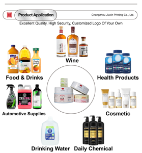 Etiquetas Adhesivas Personalizadas para Botellas de Bebidas de Jugo de Fruta, Adhesivo de Vinilo Resistente al Agua, Etiquetas con Logo de Impresión Personalizada, Empaque con Laminado Dorado - Product Image 5