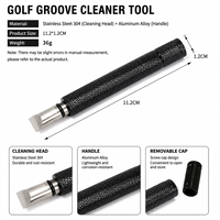 Outil de nettoyage de rainures de golf portable en acier inoxydable, nettoyeur de tête de club léger (36g) pour sac de golf