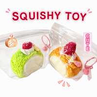 Jouet sensoriel anti-stress en silicone souple de qualité alimentaire, en forme de gâteau, à rebond lent, idéal pour les cadeaux de fête (vente en gros)