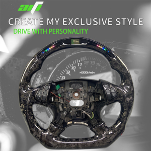 Volante Deportivo de Fibra de Carbono Completa, Personalizado Profesionalmente, en Cuero Negro Perforado, con LED para <span class=keywords><strong>Accord</strong></span> - Product Image 4