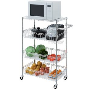 ويلاند كفاءة 4 طبقات المتداول الجرف تنظيم الكروم سلك سلة تخزين الرف - Product Image 2