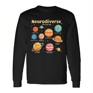 T-shirt a maniche lunghe per la consapevolezza dell'autismo e l'universo neurodiverso - T-shirt educativa promozionale - Product Image 2