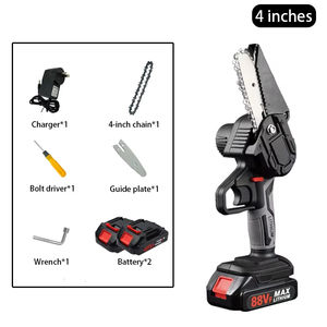 <span class=keywords><strong>Mini</strong></span> tronçonneuse <span class=keywords><strong>sans</strong></span> <span class=keywords><strong>fil</strong></span> de 4 pouces, tronçonneuse électrique portable 18V, sécateur à chaîne pour arbres de cour - Product Image 4