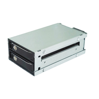 Carcasa de Doble Bahía para Discos Duros de 2.5 Pulgadas SATA, con Bandeja Extraíble y Montaje en Rack, para Almacenamiento en Servidores HDD/SSD de 15 mm