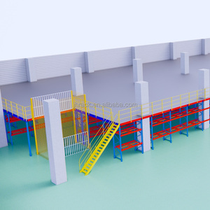 Sistema de plataforma de entresuelo de metal galvanizado multinivel duradero CE estantes de almacenamiento de almacén resistentes unidades de estantería de acero - Product Image 1