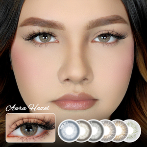 <span class=keywords><strong>Lentilles</strong></span> de contact souples couleur marron noisette, effet yeux foncés, Aura <span class=keywords><strong>Hazel</strong></span>, <span class=keywords><strong>lentilles</strong></span> de contact fantaisie, look naturel et esthétique - Product Image 1