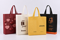 Sac non tissé imprimé sur mesure, sac fourre-tout réutilisable avec poignées souples pour les cadeaux de vacances