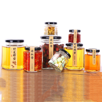 Frasco de Vidrio Hexagonal de 45ML 85ML 100ML 180ML 280ML 380ML 500ML 730ML para Miel, Mermelada y Encurtidos con Tapa de Rosca