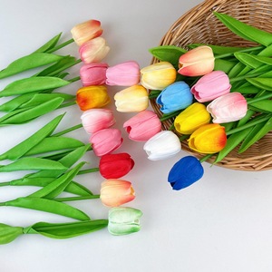 PU-Simulations-Tulpenstrauß, künstliche Mini-Pflanze, Hochzeitsblume, Heimdekoration, Landschaftsgestaltung, Requisiten, China-Injektion - Product Image 1