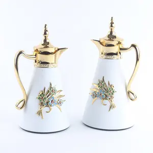 2023 New 1+0.7L Arabic Coffee and Tea Pot Set Gold Dalllah Vacuum Flask Shinny Customized Thermal Flask