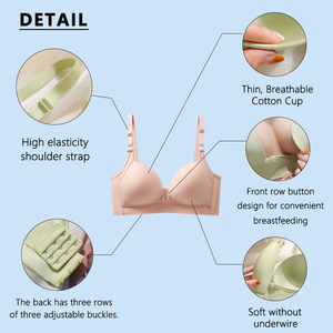 Trong Kho Mềm Mại Và Liền Mạch Điều Dưỡng Phụ Nữ-Độ Đàn Hồi Cao Phía Trước Mang Thai Và Sleepclasp Áo ngực Cho Phụ Nữ Của Cho con bú - Product Image 3