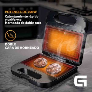 Grille-sandwich 750W en acier inoxydable à double fente pour griller les sandwichs - Product Image 2