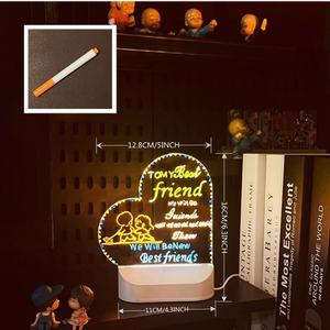 Lampe de nuit en acrylique vierge avec base USB ABS 5V 1A et stylo effaçable DIY - Product Image 5