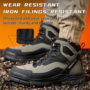 Chaussures de sécurité de haute qualité pour hommes, chaussures de travail à embout en acier, bottes de sécurité anti-écrasement, bottes de travail indestructibles - Product Image 4