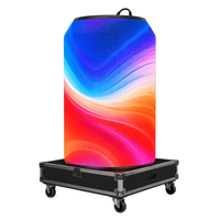 Écran d'affichage LED en forme de canette, signalisation numérique couleur pleine cylindrique en forme de canette de boisson pour la promotion publicitaire en magasin
