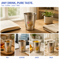 Cangkir Susu Titanium Murni Lapisan Tunggal untuk Bir, Jus, Minuman Dingin, Produk Bar, Rumah & Dapur, Mug Perjalanan, Hadiah