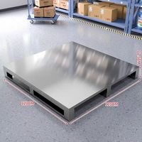 Palette plate en acier inoxydable 304, entrée quatre voies, empilable, palette métallique personnalisée pour entrepôt, vente en gros directe d'usine, industrielle
