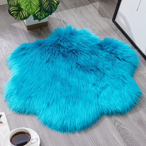 Tapis rond en fausse fourrure de couleur unie, antidérapant, pour salon, chambre à coucher, bureau, usage domestique, diamètre 120cm, doux, chaud et décoratif - Product Image 5