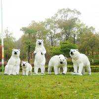 Sculpture d'ours polaire simulée entièrement faite à la main pour l'extérieur, ornement en fibre de verre, grand ours noir pour parcs et zones scéniques