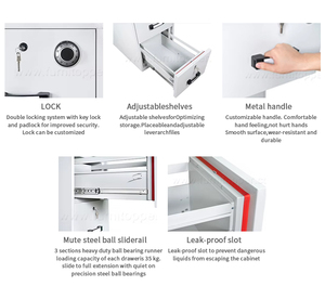 Lockable Metal Filing Cabinet 2/3/4 <b>Drawer</b> Options Secure Office Storage Cabinet <b>Small</b> Metal <b>Drawer</b> Cabinet for Home Office - Product Image 5