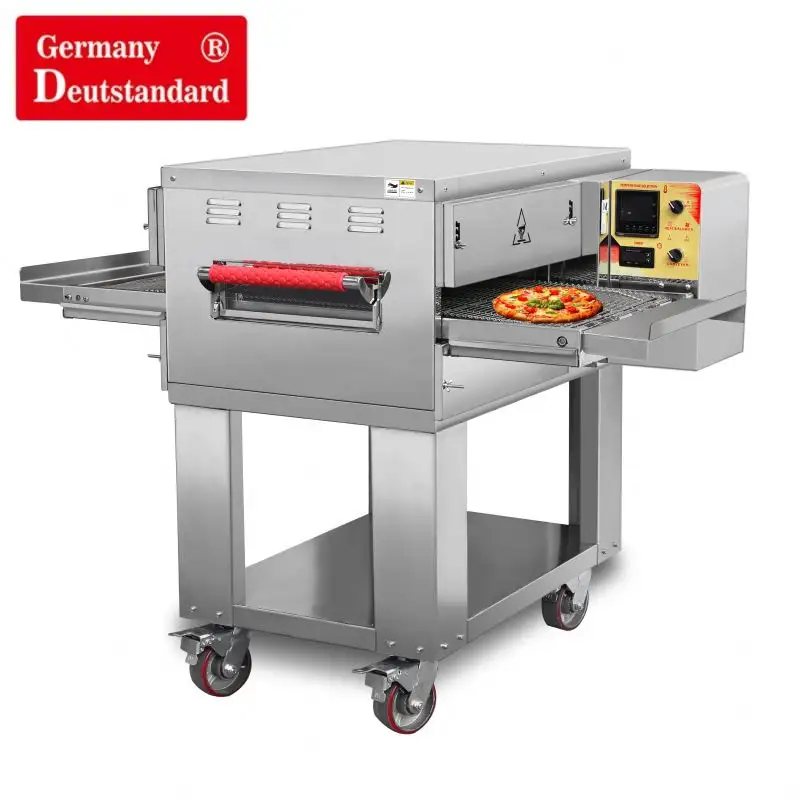 Penjualan laris sabuk konveyor kastor tinggi NP-17 Pizza Oven tampilan Digital komersial Horno Pizza elektrik untuk Pizza