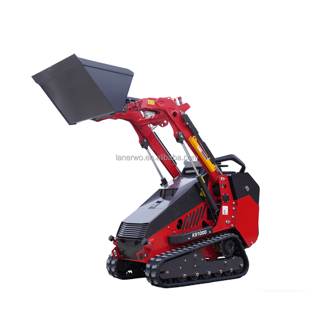 RHINOCEROS KS1000 Compact Track Loader 25HP Kubota Engine Mini Skid Steer Loader Stand on