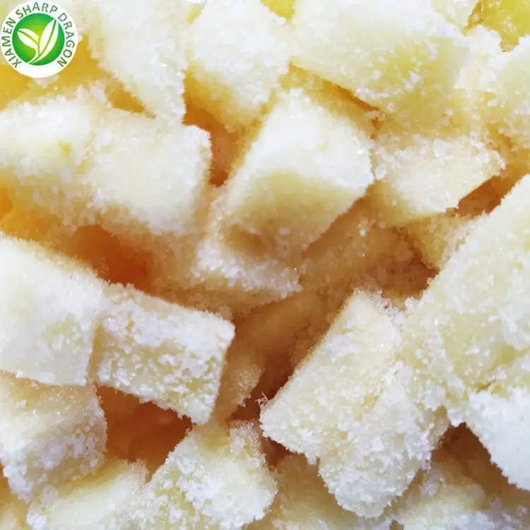 IQF Frozen Peled Crumble Tranches Vert Rouge Cubes De Pomme Dés Bloc De Morceaux pour Smoothies Récolte Non Sucré Prix De Gros