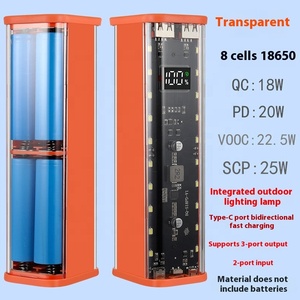 Tự làm 8-khe cắm 18650 pin Trường hợp với LED hiển thị điện trong suốt ngân hàng Vỏ sạc nhanh tính năng hàn-miễn phí thiết kế - Product Image 6