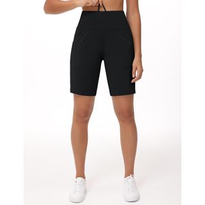 FOXA Short Bermuda taille haute pour femme avec poches zippées pour la course à pied, la randonnée et le fitness - Product Image 6