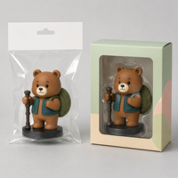 Figurine d'ours miniature en plastique durable, modèle d'animal de dessin animé unisexe, jouet en PVC, caoutchouc inodore, jouet éducatif pour enfants