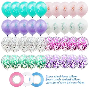 Ballons avec confettis, parfait pour fête prénatale, ensemble de 43 pièces, en Latex, décorations pour <span class=keywords><strong>anniversaire</strong></span> et mariage - Product Image 1