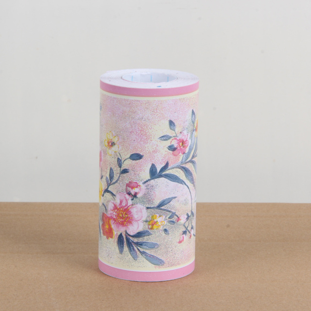 Jinyi B2026 Japanese Flower Vinyl Film Home Design Interior Decor Peel and Stick Roll up Border Wallpaper