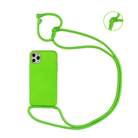 Coque de téléphone avec cordon tour de cou, antichoc, étanche, en silicone anti-rayures, style Xouxou pour modèles 11-17