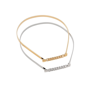 CITURONES Ceinture élastique en métal avec boucle à chaîne pour femme, ceinture de mode de 1 cm pour robe - Product Image 2