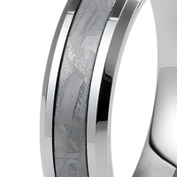 Bague en titane pur pour homme de 6 mm, ajustement confortable, incrustation de météorite véritable, alliance hypoallergénique, bijoux pour homme, vente en gros