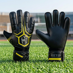 Latex Goalkeeper Top Quality Sports Gloves Front Plam Contecet Letax Backhand Letax Embossed Atteched Elastic Strap - Product Image 2