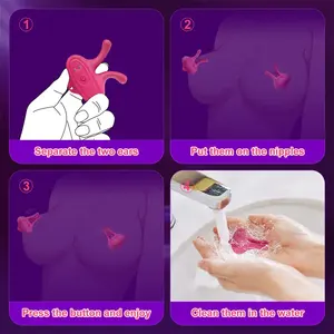 Draagbare clip-on clitoris- en tepelstimulator voor vrouwen, 9-frequentie vibrerende borst- en borst-g-spot massager toys - Product Image 6