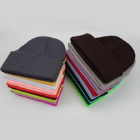 Bonnet Unisexe Solide Automne Hiver Doux et Chaud en Tricot pour Hommes et Femmes, Bonnets de Ski Multicolores